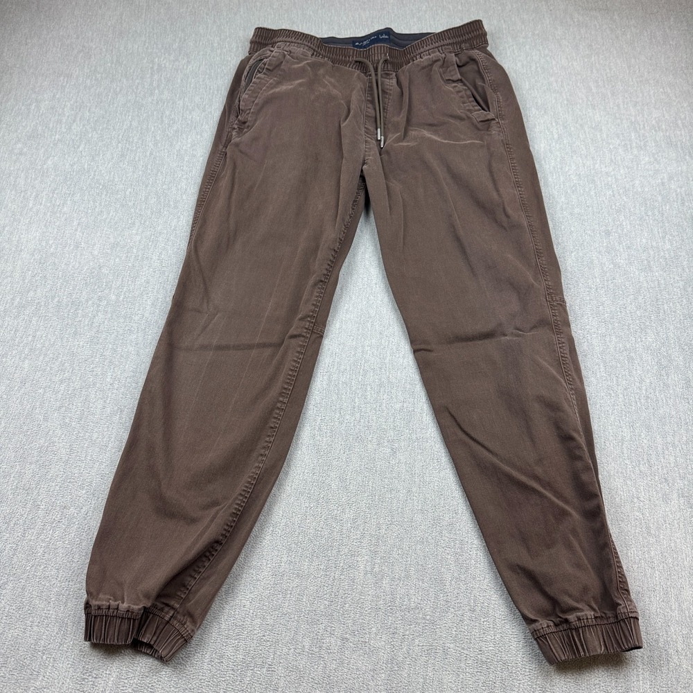 Abercrombie & Fitch Jogger Pants Mens Large Brown Cotton Stretch Blend Chino 28"